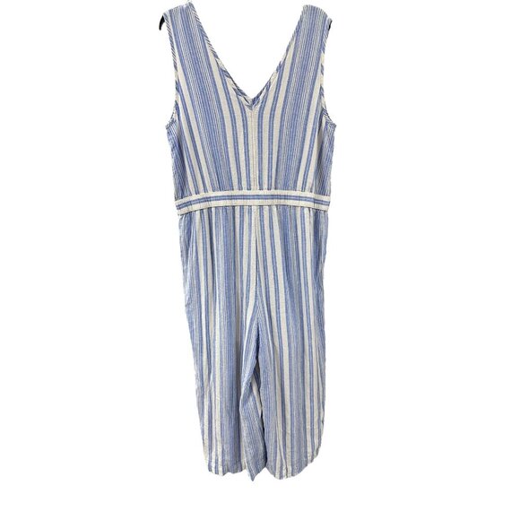 π 2/$30 π Blue and White Striped GAP Sleeveless Jumpsuit XL - Picture 4 of 5